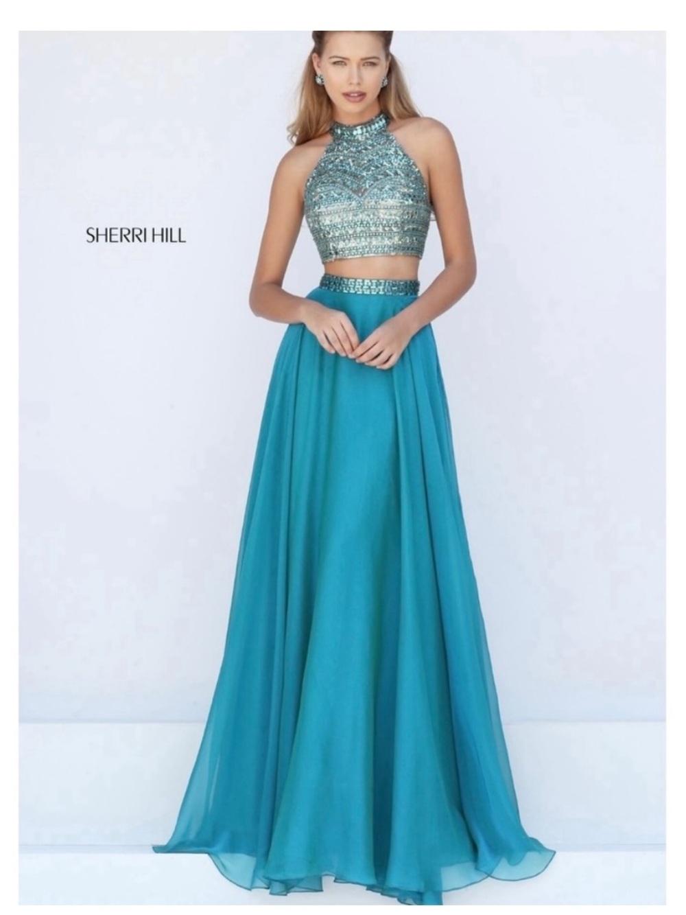 Sherri Hill Prom Dress 50096 Jade Green size 2 NWT